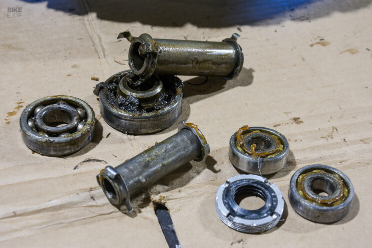 Replacing motorcycle wheel bearings with basic tools