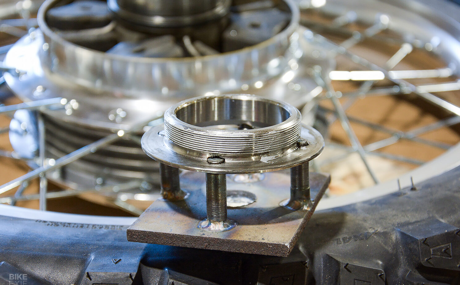 Replacing motorcycle wheel bearings with basic tools