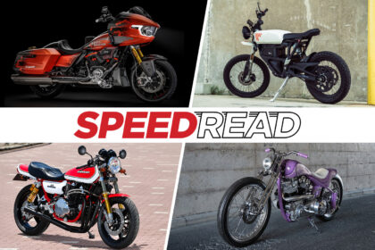 The latest racing baggers, Japanese restomods, Harley choppers, and electric dual-sport motorcycles.