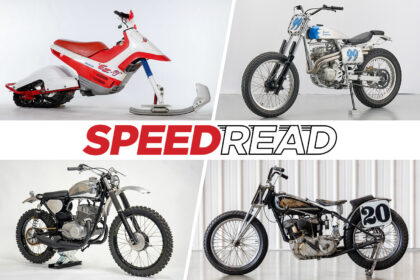 The latest custom flat track motorcycles, scramblers, vintage race bikes, and rare snowmobiles