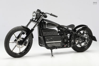 Electric chopper with Zero Motorcycles parts, by Sine Cycles