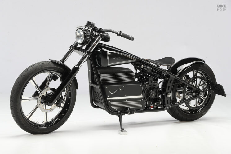 Electric chopper with Zero Motorcycles parts, by Sine Cycles