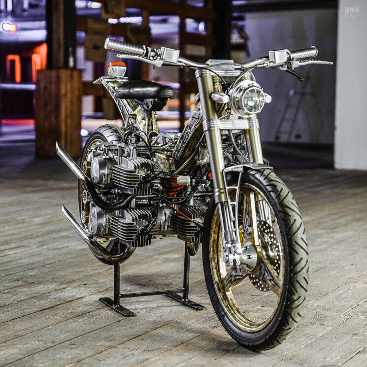 Custom five-cylinder Puch Maxi S moped
