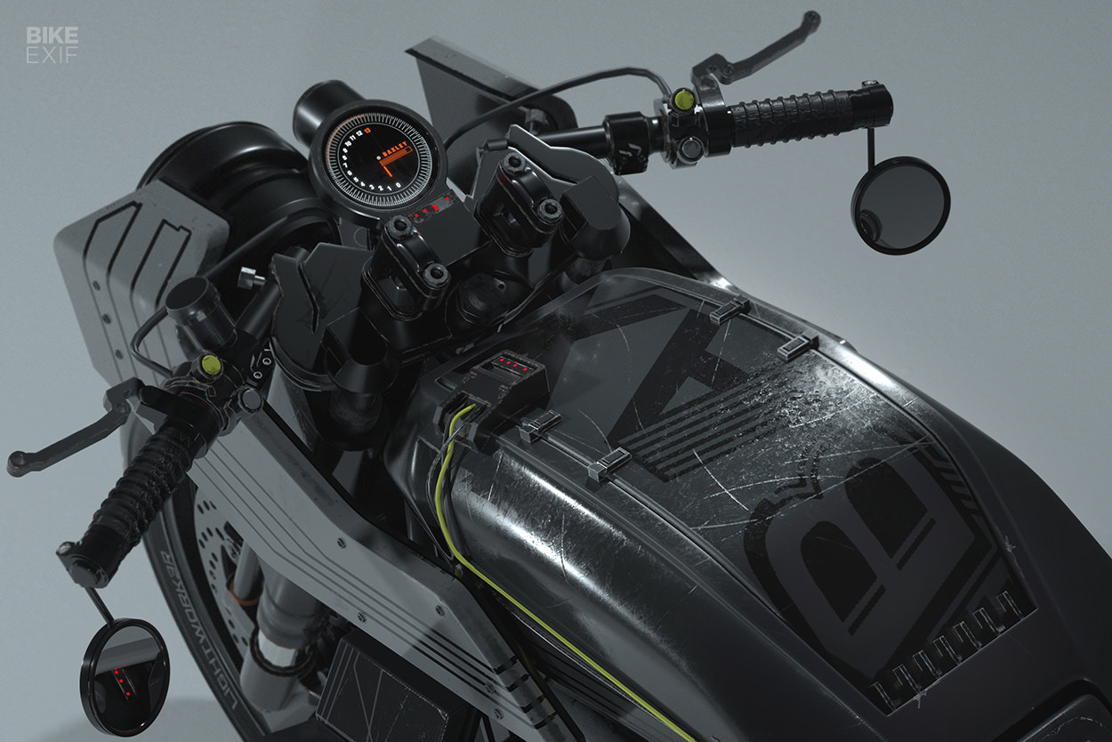 Futuristic café racer concept by Shane Baxley