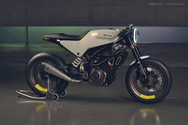 The Husqvarna 401 Vit Pilen 'White Arrow' motorcycle concept.