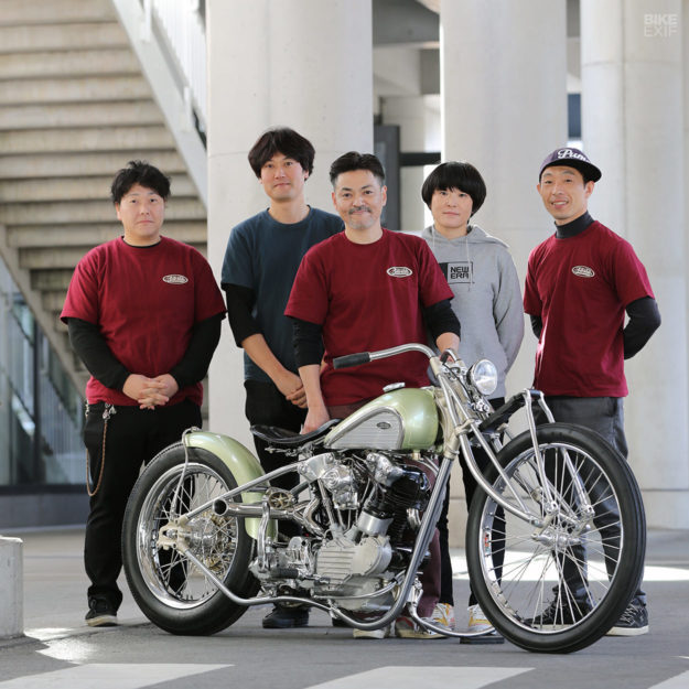 Custom knucklehead hardtail built for the Mooneyes Japan show by Asterisk