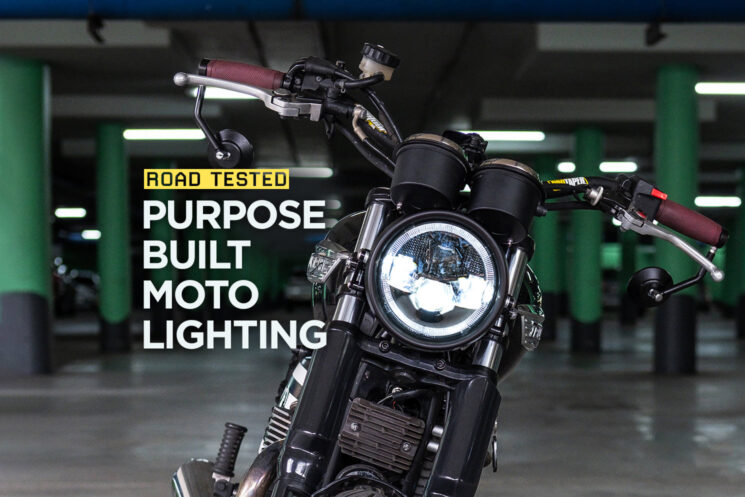 Purpose Built Moto LED motorcycle headlight and turn signals