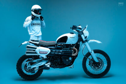 The Alps Edition Triumph Scrambler 1200 bolt-on kit by Crooked Motorcycles